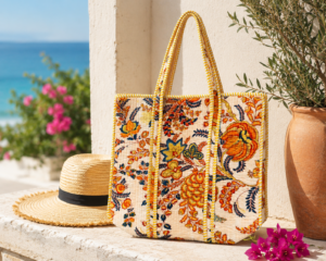 Cream Gold Floral