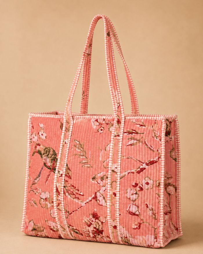 Dusty pink velvet handbag