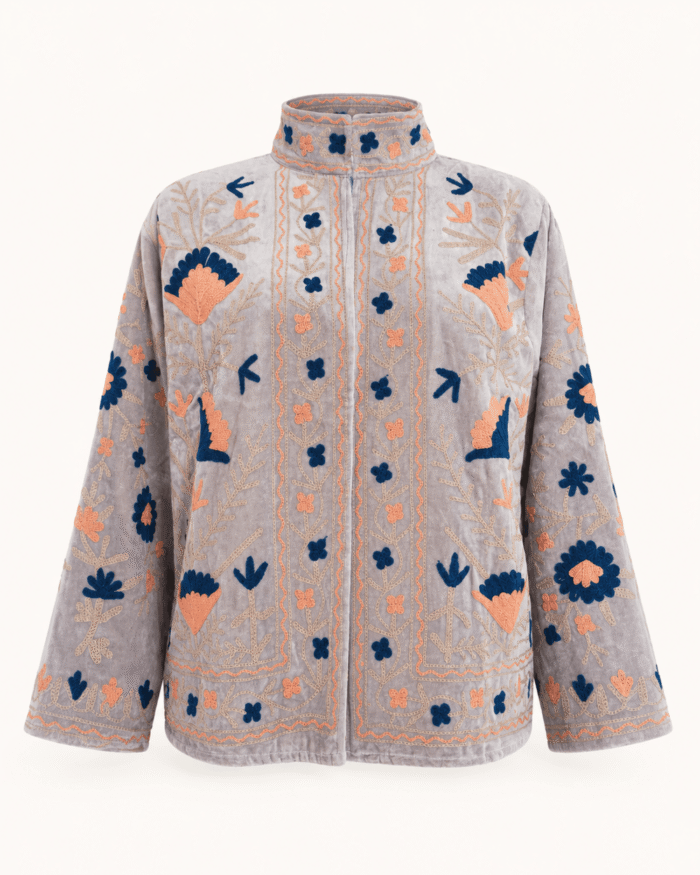 grey-velvet-embroidered-jacket-navy-coral-studio-front