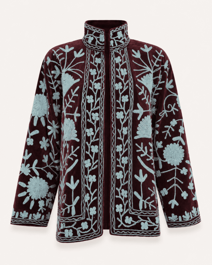 brown-velvet-jacket-icy-blue-embroidery-main-front-view