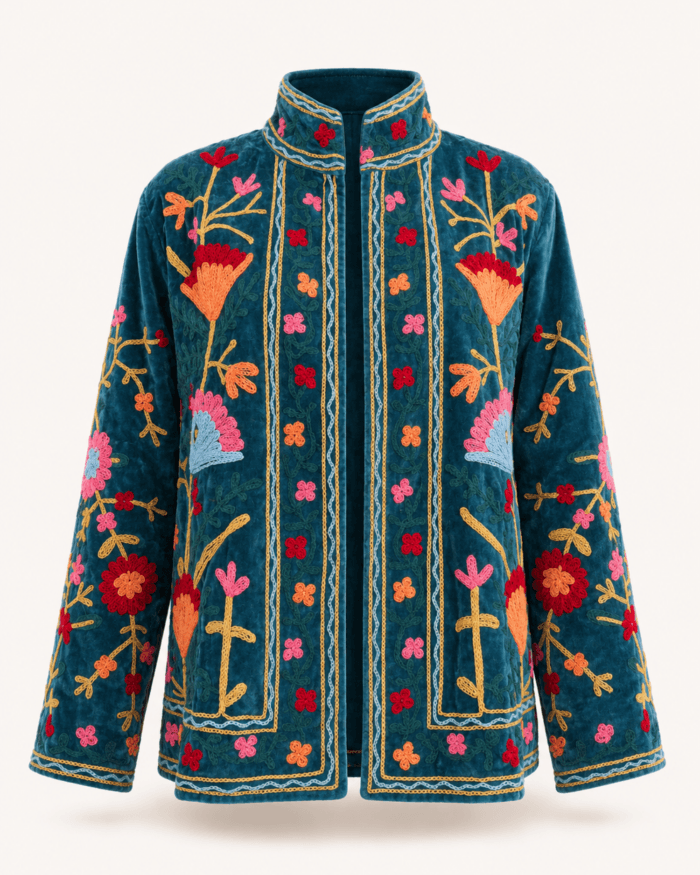 deep-teal-velvet-suzani-embroidered-jacket-front