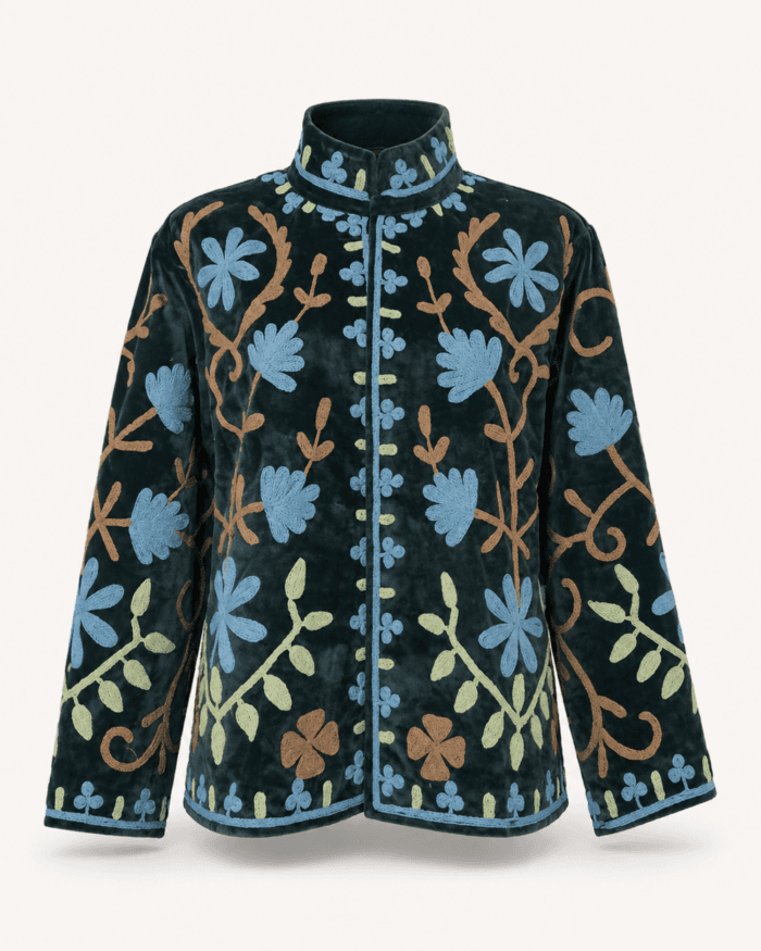 petrol-floral-handmade-jacket-studio-front